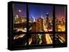 Window View, Special Series, Landscape, Manhattan by Night, Times Square, New York City, US-Philippe Hugonnard-Stretched Canvas