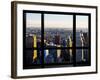 Window View, Special Series, Landscape Sunset, Manhattan, New York City, United States-Philippe Hugonnard-Framed Photographic Print