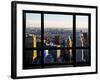 Window View, Special Series, Landscape Sunset, Manhattan, New York City, United States-Philippe Hugonnard-Framed Photographic Print