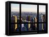 Window View, Special Series, Landscape Sunset, Manhattan, New York City, United States-Philippe Hugonnard-Framed Stretched Canvas