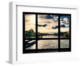 Window View, Special Series, Landscape View on Seine River and Eiffel Tower, Paris, France, Europe-Philippe Hugonnard-Framed Photographic Print