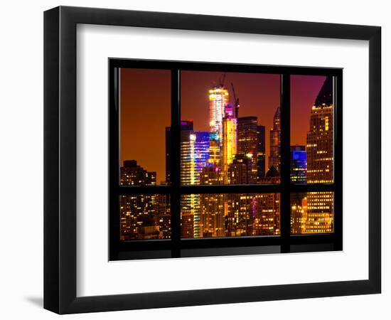 Window View, Special Series, Manhattan by Night, Times Square, New York City, United States-Philippe Hugonnard-Framed Photographic Print