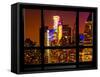 Window View, Special Series, Manhattan by Night, Times Square, New York City, United States-Philippe Hugonnard-Framed Stretched Canvas