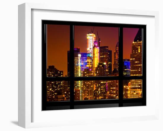 Window View, Special Series, Manhattan by Night, Times Square, New York City, United States-Philippe Hugonnard-Framed Premium Photographic Print