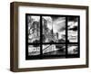 Window View, Special Series, Notre Dame Cathedral, Seine River, Paris, Black and White Photography-Philippe Hugonnard-Framed Photographic Print