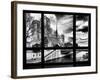 Window View, Special Series, Notre Dame Cathedral, Seine River, Paris, Black and White Photography-Philippe Hugonnard-Framed Photographic Print