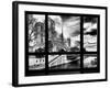 Window View, Special Series, Notre Dame Cathedral, Seine River, Paris, Black and White Photography-Philippe Hugonnard-Framed Photographic Print