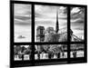 Window View, Special Series, Notre Dame Cathedral View, Paris, Europe, Black and White Photography-Philippe Hugonnard-Mounted Photographic Print