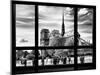 Window View, Special Series, Notre Dame Cathedral View, Paris, Europe, Black and White Photography-Philippe Hugonnard-Mounted Premium Photographic Print