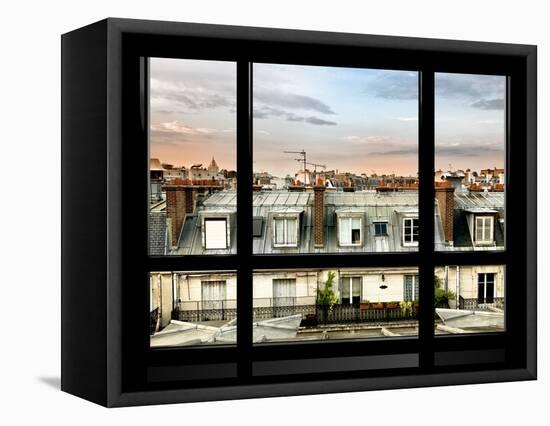 Window View, Special Series, Rooftops, Sacre-Cœur Basilica, Paris, France-Philippe Hugonnard-Framed Stretched Canvas