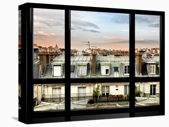 Window View, Special Series, Rooftops, Sacre-Cœur Basilica, Paris, France-Philippe Hugonnard-Stretched Canvas
