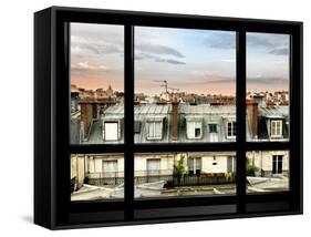 Window View, Special Series, Rooftops, Sacre-Cœur Basilica, Paris, France-Philippe Hugonnard-Framed Stretched Canvas