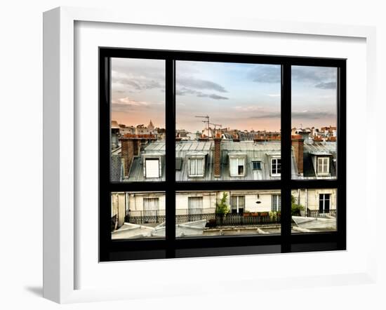 Window View, Special Series, Rooftops, Sacre-Cœur Basilica, Paris, France-Philippe Hugonnard-Framed Premium Photographic Print