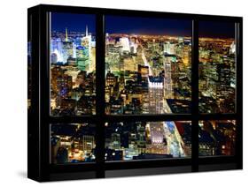 Window View, Special Series, Skyline by Night, Manhattan, New York City, United States-Philippe Hugonnard-Stretched Canvas