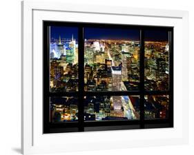 Window View, Special Series, Skyline by Night, Manhattan, New York City, United States-Philippe Hugonnard-Framed Photographic Print