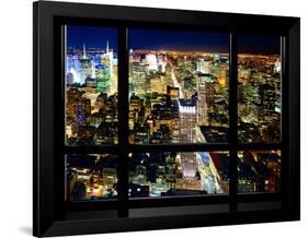 Window View, Special Series, Skyline by Night, Manhattan, New York City, United States-Philippe Hugonnard-Framed Photographic Print