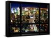 Window View, Special Series, Skyline by Night, Manhattan, New York City, United States-Philippe Hugonnard-Framed Stretched Canvas