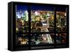 Window View, Special Series, Skyline by Night, Manhattan, New York City, United States-Philippe Hugonnard-Framed Stretched Canvas