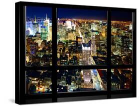 Window View, Special Series, Skyline by Night, Manhattan, New York City, United States-Philippe Hugonnard-Stretched Canvas