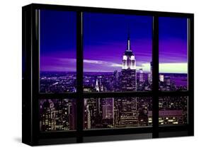 Window View, Special Series, Skyline Manhattan, Purple Night, New York, United States, USA-Philippe Hugonnard-Stretched Canvas