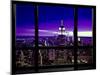 Window View, Special Series, Skyline Manhattan, Purple Night, New York, United States, USA-Philippe Hugonnard-Mounted Premium Photographic Print