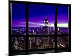 Window View, Special Series, Skyline Manhattan, Purple Night, New York, United States, USA-Philippe Hugonnard-Mounted Premium Photographic Print