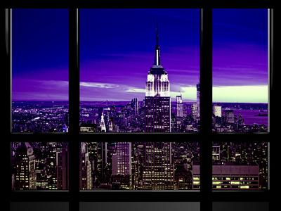 Window View Special Series Skyline Manhattan Purple Night New York United States Usa Photographic Print Philippe Hugonnard Allposters Com