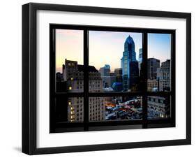 Window View, Special Series, Skyscrapers View at Nightfall, Philadelphia, Pennsylvania, USA-Philippe Hugonnard-Framed Premium Photographic Print