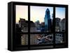 Window View, Special Series, Skyscrapers View at Nightfall, Philadelphia, Pennsylvania, USA-Philippe Hugonnard-Framed Stretched Canvas