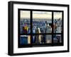 Window View, Special Series, Skyscrapers View at Sunset, Midtown Manhattan, NYC-Philippe Hugonnard-Framed Premium Photographic Print