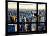 Window View, Special Series, Skyscrapers View at Sunset, Midtown Manhattan, NYC-Philippe Hugonnard-Mounted Premium Photographic Print