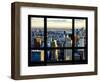 Window View, Special Series, Skyscrapers View at Sunset, Midtown Manhattan, NYC-Philippe Hugonnard-Framed Photographic Print