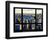 Window View, Special Series, Skyscrapers View at Sunset, Midtown Manhattan, NYC-Philippe Hugonnard-Framed Photographic Print