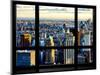 Window View, Special Series, Skyscrapers View at Sunset, Midtown Manhattan, NYC-Philippe Hugonnard-Mounted Photographic Print