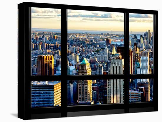 Window View, Special Series, Skyscrapers View at Sunset, Midtown Manhattan, NYC-Philippe Hugonnard-Stretched Canvas