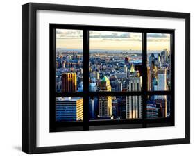 Window View, Special Series, Skyscrapers View at Sunset, Midtown Manhattan, NYC-Philippe Hugonnard-Framed Photographic Print