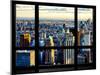 Window View, Special Series, Skyscrapers View at Sunset, Midtown Manhattan, NYC-Philippe Hugonnard-Mounted Photographic Print