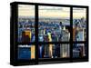 Window View, Special Series, Skyscrapers View at Sunset, Midtown Manhattan, NYC-Philippe Hugonnard-Stretched Canvas