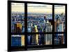 Window View, Special Series, Skyscrapers View at Sunset, Midtown Manhattan, NYC-Philippe Hugonnard-Stretched Canvas