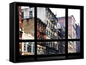Window View, Special Series, Soho Building, Manhattan, New York City, United States-Philippe Hugonnard-Framed Stretched Canvas