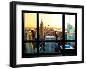 Window View, Special Series, Sunset, Empire State Building, Manhattan, New York, United States-Philippe Hugonnard-Framed Premium Photographic Print