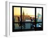 Window View, Special Series, Sunset, Empire State Building, Manhattan, New York, United States-Philippe Hugonnard-Framed Premium Photographic Print
