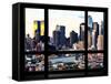 Window View, Special Series, Sunset Skyline at Theater District, Midtown Manhattan, New York-Philippe Hugonnard-Framed Stretched Canvas