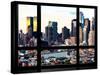 Window View, Special Series, Sunset Skyline at Theater District, Midtown Manhattan, New York-Philippe Hugonnard-Stretched Canvas