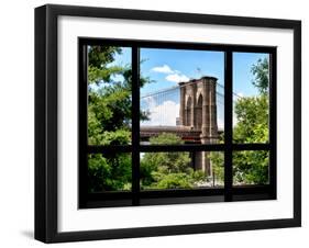 Window View, Special Series, the Brooklyn Bridge View, Manhattan, New York City, United States-Philippe Hugonnard-Framed Premium Photographic Print