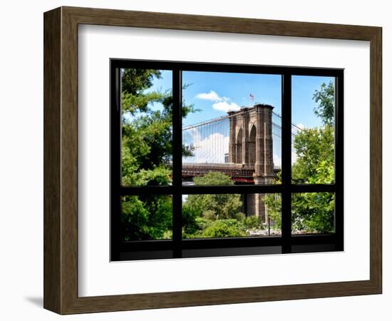 Window View, Special Series, the Brooklyn Bridge View, Manhattan, New York City, United States-Philippe Hugonnard-Framed Photographic Print