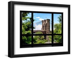 Window View, Special Series, the Brooklyn Bridge View, Manhattan, New York City, United States-Philippe Hugonnard-Framed Photographic Print