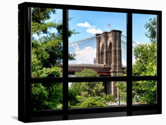 Window View, Special Series, the Brooklyn Bridge View, Manhattan, New York City, United States-Philippe Hugonnard-Stretched Canvas