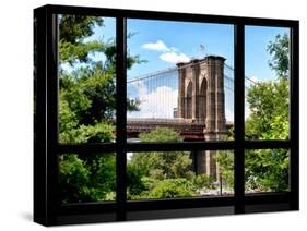 Window View, Special Series, the Brooklyn Bridge View, Manhattan, New York City, United States-Philippe Hugonnard-Stretched Canvas