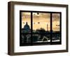 Window View, Special Series, the Eiffel Tower and Seine River View at Sunset, Paris, Europe-Philippe Hugonnard-Framed Photographic Print